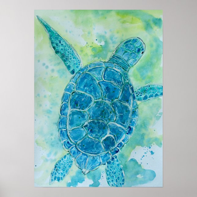 Affiche Tortue bleue (Devant)