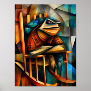 Affiche Tortue charmeuse – Fauteuil à bascule de grincheux