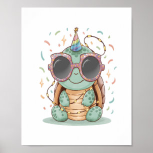Affiche Tortue cool
