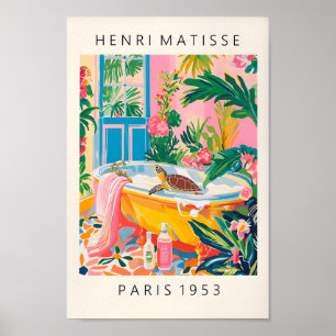Affiche Tortue Dans La Baignoire Drôle Poster, Décor Dopam