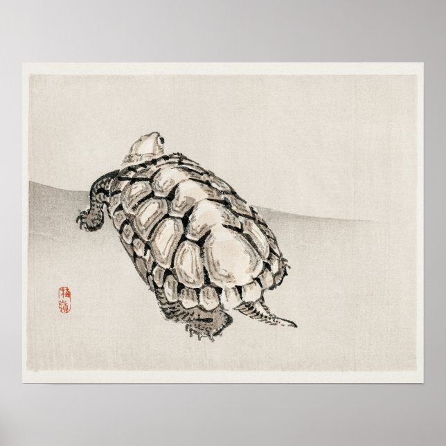 Affiche Tortue de Kōno Bairei (1844-1895) (Devant)