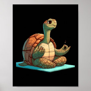 Affiche Tortue de méditation Tortue Pose de yoga Relaxant 