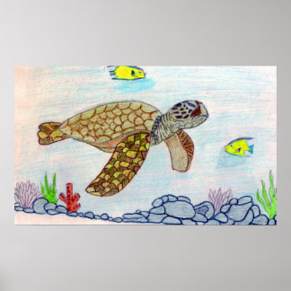 Affiche tortue de mer