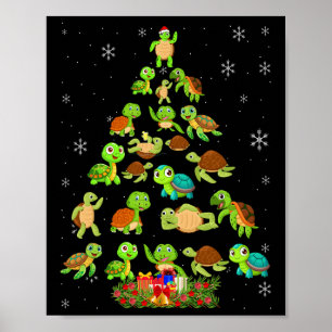 Affiche Tortue de mer Arbre de Noël Correspondant Famille