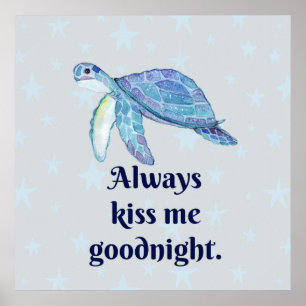 Affiche Tortue de mer Bonne nuit