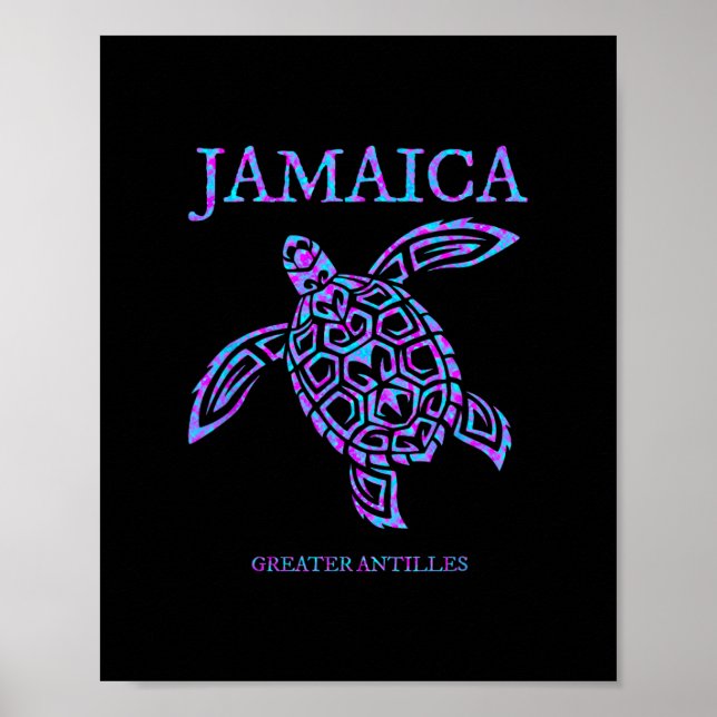 Affiche Tortue de mer de Jamaïque Vacances pour femmes et  (Devant)