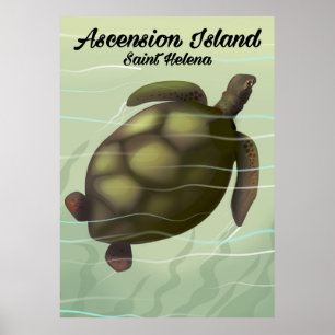 Affiche Tortue de mer de l'île de l'Ascension