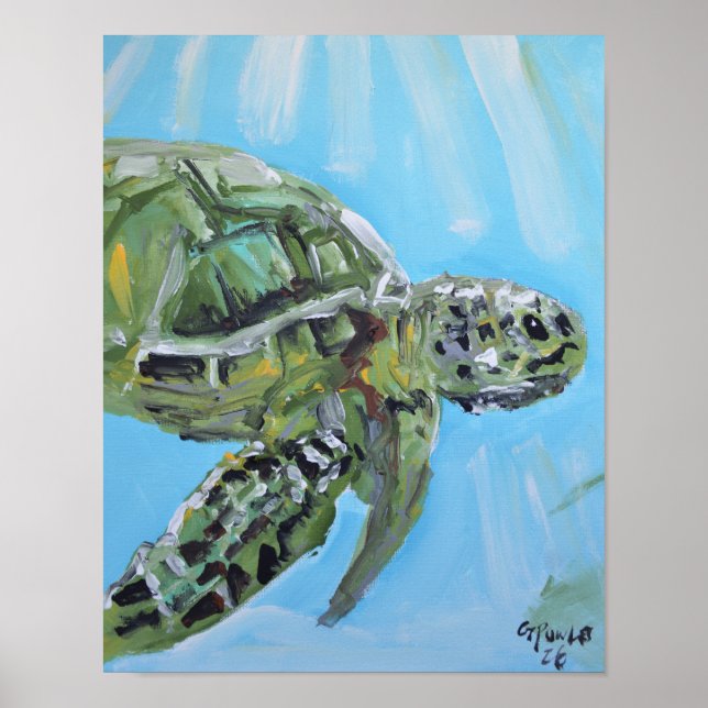 Affiche Tortue de mer gracieuse (Devant)