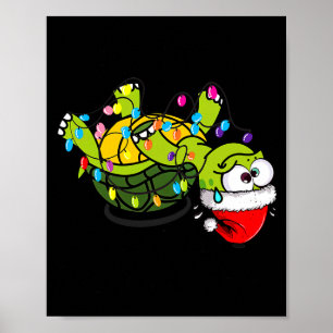 Affiche Tortue de Noël drôle Ça va Je vais bien Tout