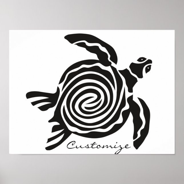 Affiche Tortue de style tribal Thunder_Cove (Devant)