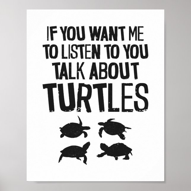 Affiche Tortue de tortue de mer si vous voulez moi (Devant)