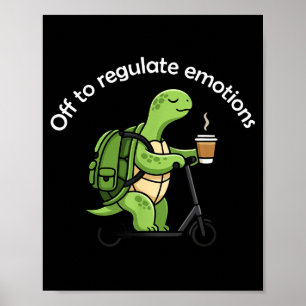 Affiche Tortue drôle pour réguler les émotions santé menta