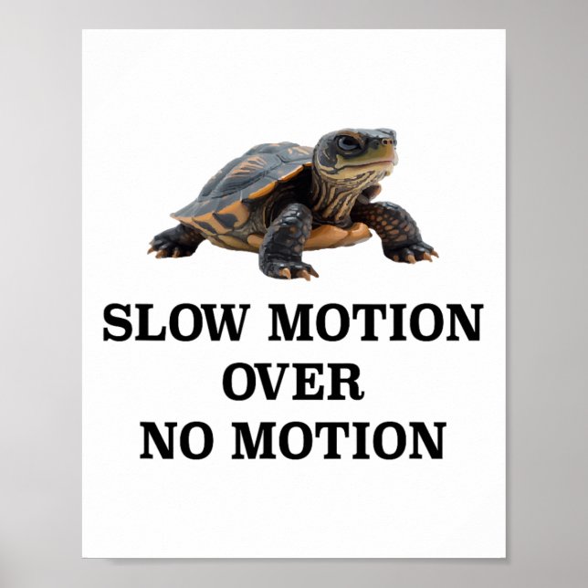 Affiche Tortue en ralenti plutôt qu'immobile Mème  (Devant)