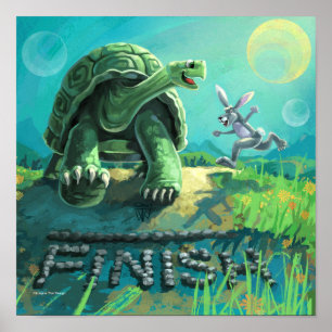 Affiche Tortue et lièvre Art