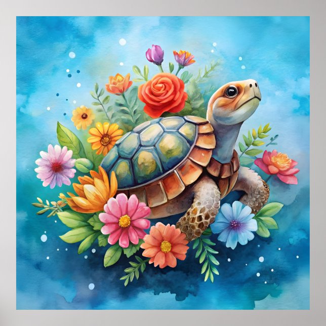 Affiche Tortue florale (Devant)