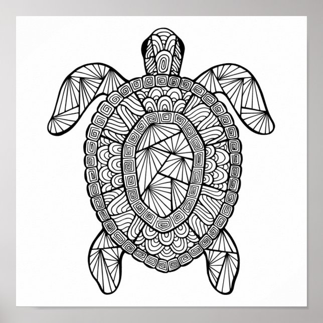 Affiche Tortue inspirée 2 (Devant)