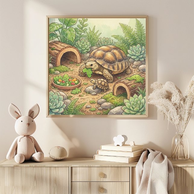 Affiche Tortue Maman et Crèche de Bébé (Créateur téléchargé)
