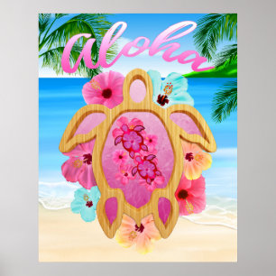 Affiche Tortue marine Aloha Honu 3