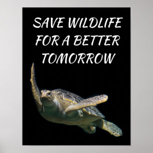 Affiche Tortue marine, sauvez la faune pour un avenir meil