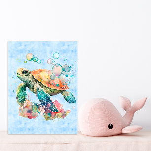Affiche Tortue mignonne