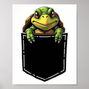 Affiche Tortue Mignonne Dans La Poche Drôle Halloween tenu