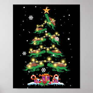Affiche Tortue Noël Arbre de la Mer Tortue Lover Noël