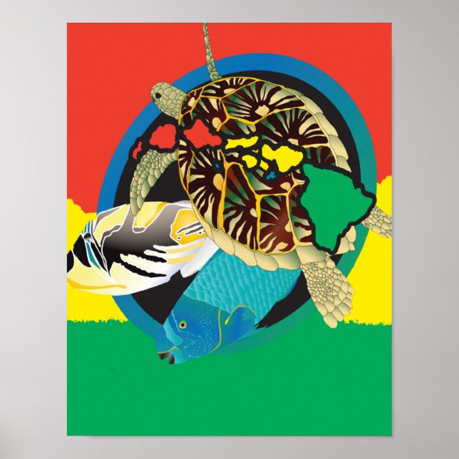 Affiche Tortue Réggae Hawaii Hawaii (Devant)