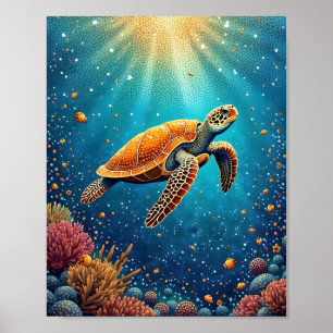 Affiche Tortue sous-marine