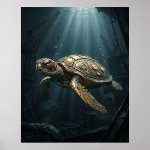 Affiche Tortue submersible