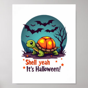 Affiche Tortue Surprise Coquillage Effrayant