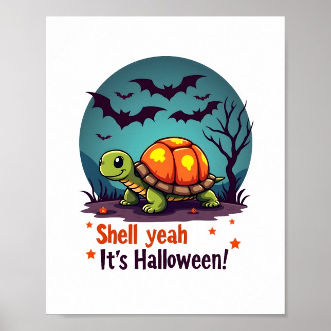 Affiche Tortue Surprise Coquillage Effrayant (Devant)
