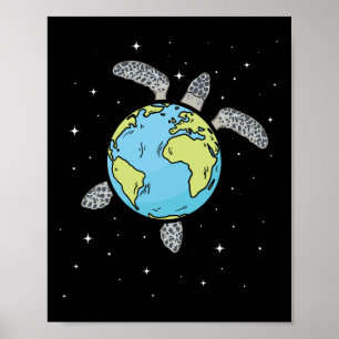 Affiche Tortue Terre Tortue Jour des terres Tortue Planète