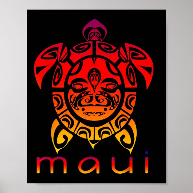 Affiche Tortue Vivide de Mer d'Hawaii  (Devant)