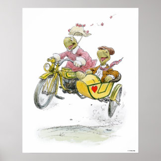 Affiche Tortues de moto Sidecar Imprimer