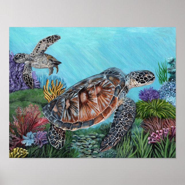 Affiche Tortues marines (Devant)