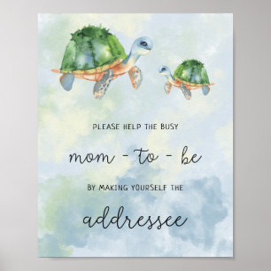 Affiche Tortues marines - Aidez la maman occupée Adresse
