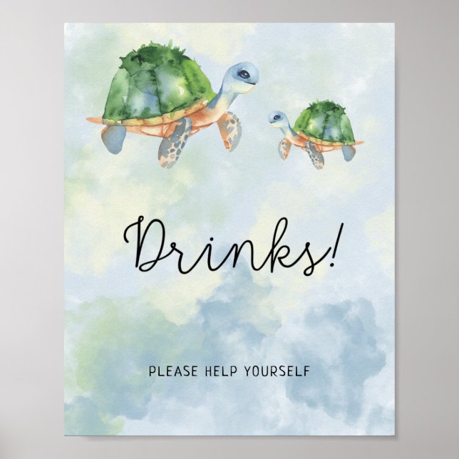 Affiche Tortues marines - Boissons (Devant)