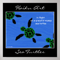 Tortues marines Haiku Art Imprimer