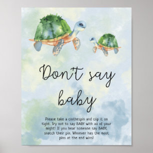 Affiche Tortues marines - Ne dites pas "bébé"