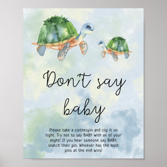 Affiche Tortues marines - Ne dites pas "bébé" (Devant)