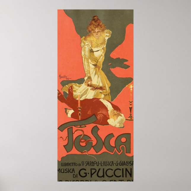 Affiche Tosca par Adolfo Hohenstein (Devant)