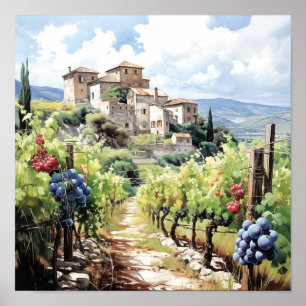 Affiche Toscane Aquarelle Art