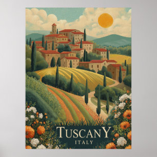 Affiche Toscane au coucher du soleil - Italie Voyage