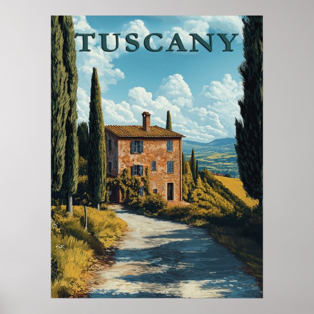 Affiche Toscane, Campagne Italienne Idyllique (Devant)