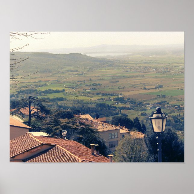 Affiche Toscane. Italie. Cortona (Devant)