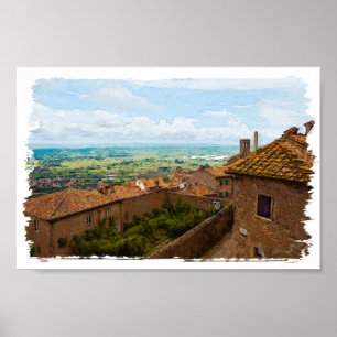 Affiche Toscane. Italie. Cortona