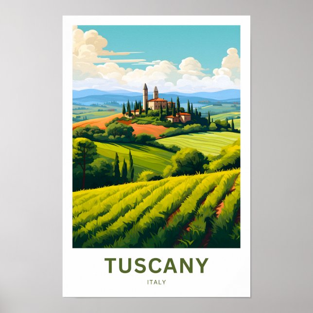 Affiche Toscane Italie Imprimer Voyage (Devant)