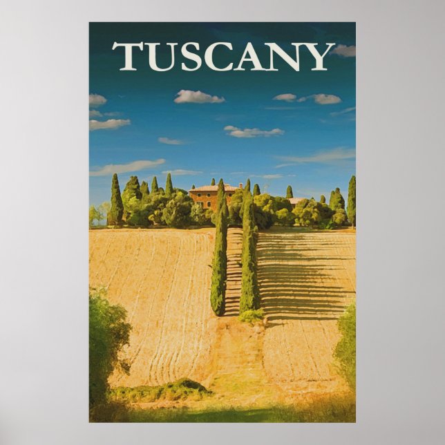 Affiche Toscane Italie Vintage voyage (Devant)