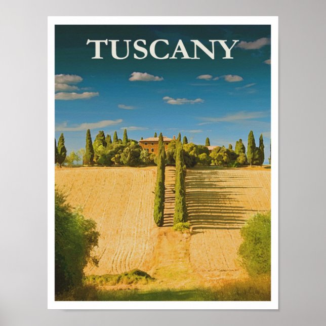 Affiche Toscane Italie Vintage voyage rétro (Devant)