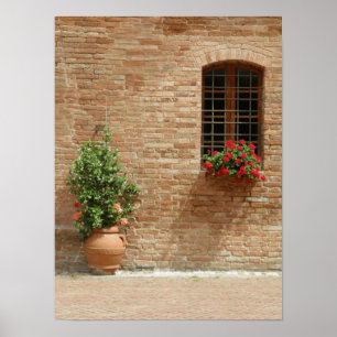 Affiche Toscane plantes de pot